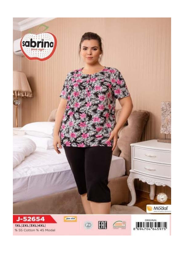SAB.J52654_ORI Capri Homewear Set (XL+XXL+3XL+4XL) — factory-direct from Turkey