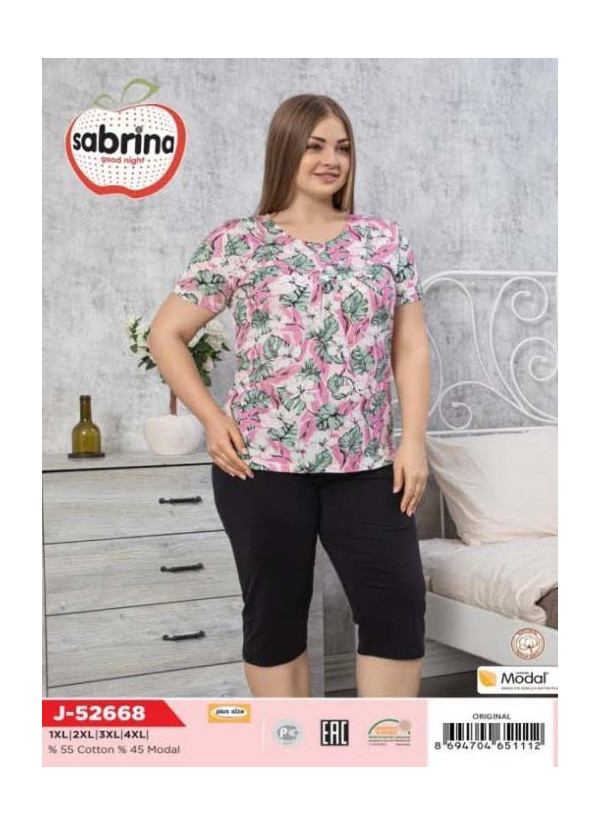 SAB.J52668_ORI Capri Homewear Set (XL+XXL+3XL+4XL) — direct Turkish factory supply
