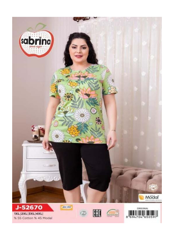 SAB.J52670_ORI Capri Homewear Set (XL+XXL+3XL+4XL) — wholesale from Turkey