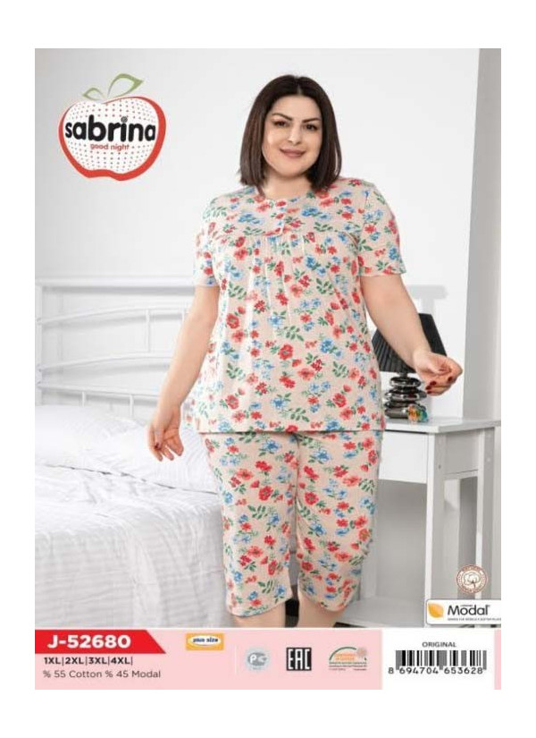 SAB.J52680_ORI Capri Homewear Set (XL+XXL+3XL+4XL) — factory-direct from Turkey