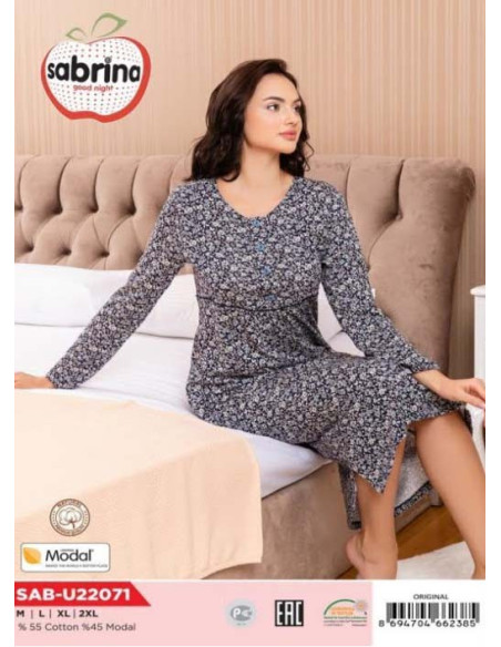 Ночная Сорочка (M+L+XL+XXL) SABRINA SAB.U22071_ORI — купить оптом из Турции