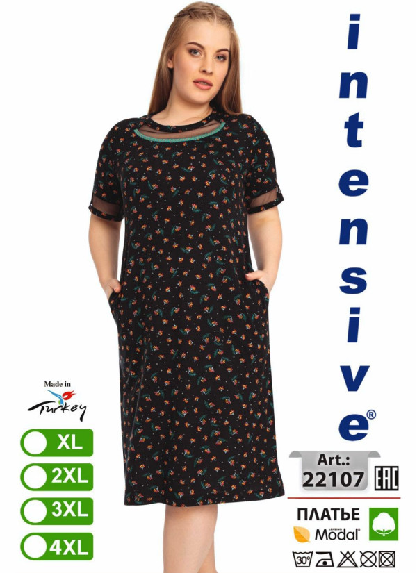 Платье (XL+2XL+3XL+4XL) intensive 22107 — турецкий текстиль оптом