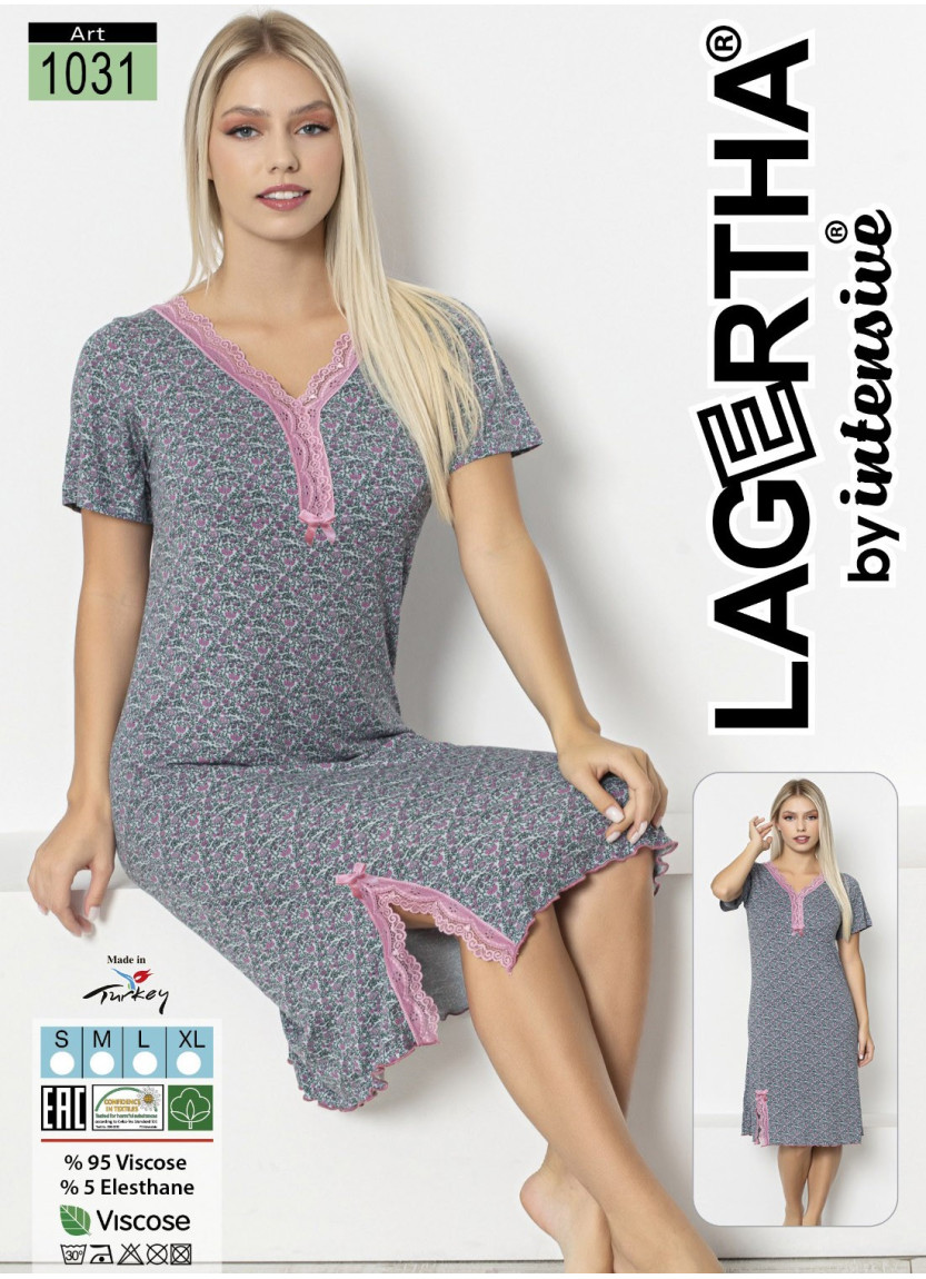inLager 1031 Оптом Турция Фабрика Ночная Сорочка Viscose (S+M+L+XL) LAGERTHA Купить Оптом с Турции