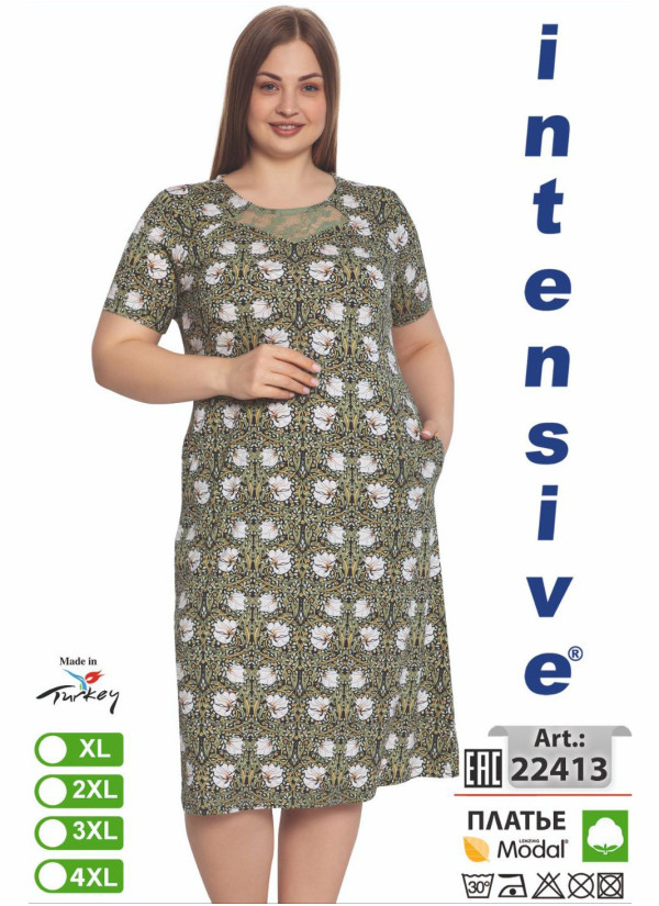 Платье MODAL (XL+2XL+3XL+4XL) intensive 22413 — купить оптом из Турции