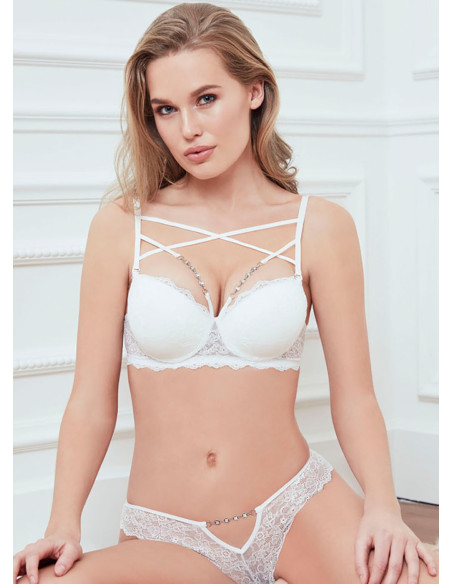 Anil 4776 Ecru Lace Bra — Turkish factory wholesale