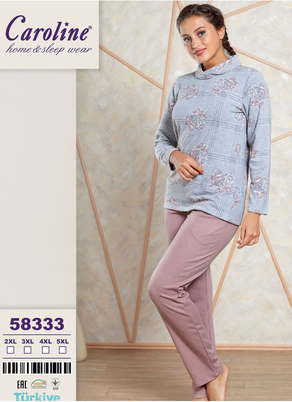 Caroline 58333 Pants Homewear Set (2XL+3XL+4XL+5XL) — wholesale from Turkey