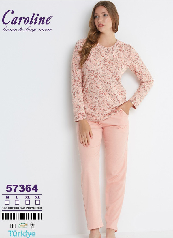 Caroline 57364 Women's Pajama Set (M+L+XL+XL) — factory-direct from Turkey