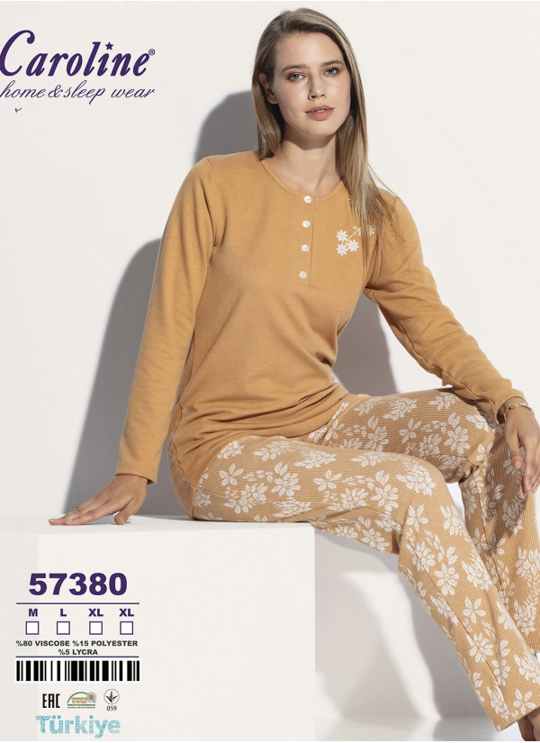 Caroline 57380 Women's Pajama Set (M+L+XL+XL) — direct Turkish factory supply