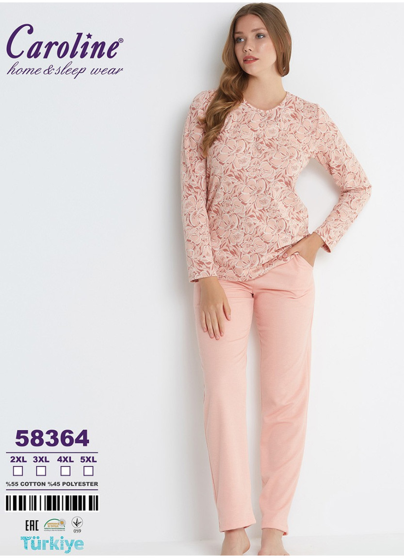 Caroline 58364 Pants Homewear Set (2XL+3XL+4XL+5XL) — wholesale from Turkey