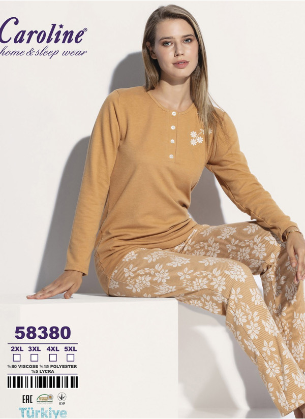 Caroline 58380 Pants Homewear Set (2XL+3XL+4XL+5XL) — factory-direct from Turkey