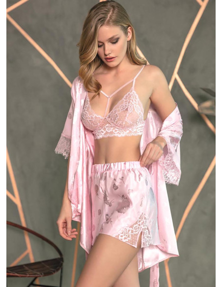 Anil 4777 STK Lace 3-Piece Robe Set — factory-direct from Turkey
