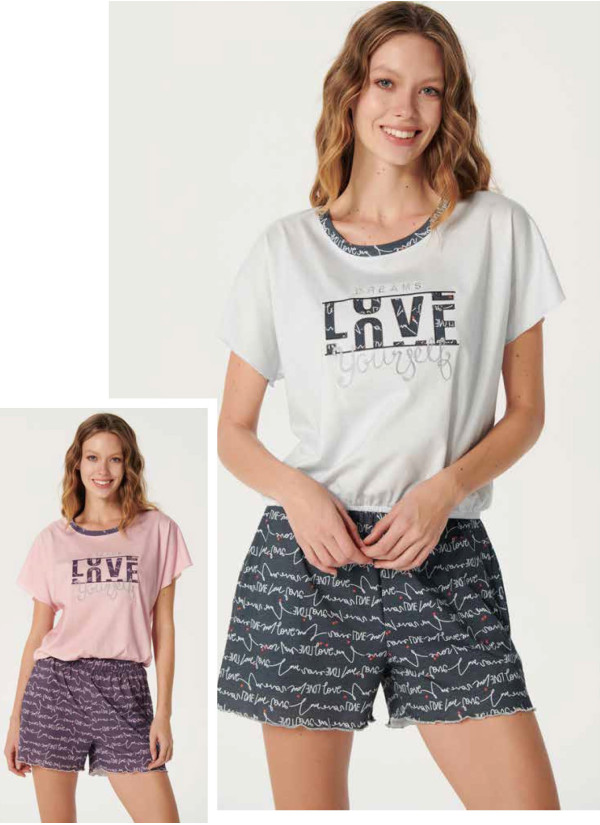 PIJADORE 1254 STK Shorts Homewear Set (S+M+L+XL) — Turkey wholesale collection