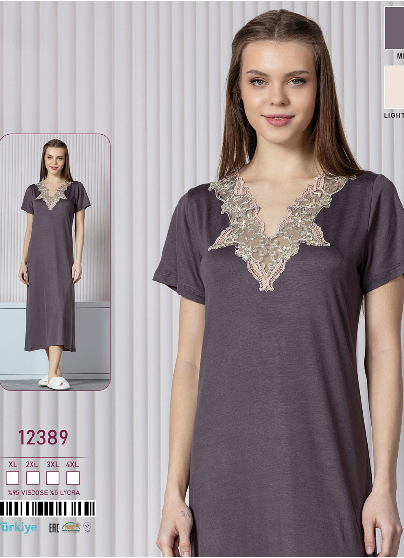 Ночная Сорочка XL+2XL+3XL+4XL Caroline 12389 — оптом для магазинов и бутиков