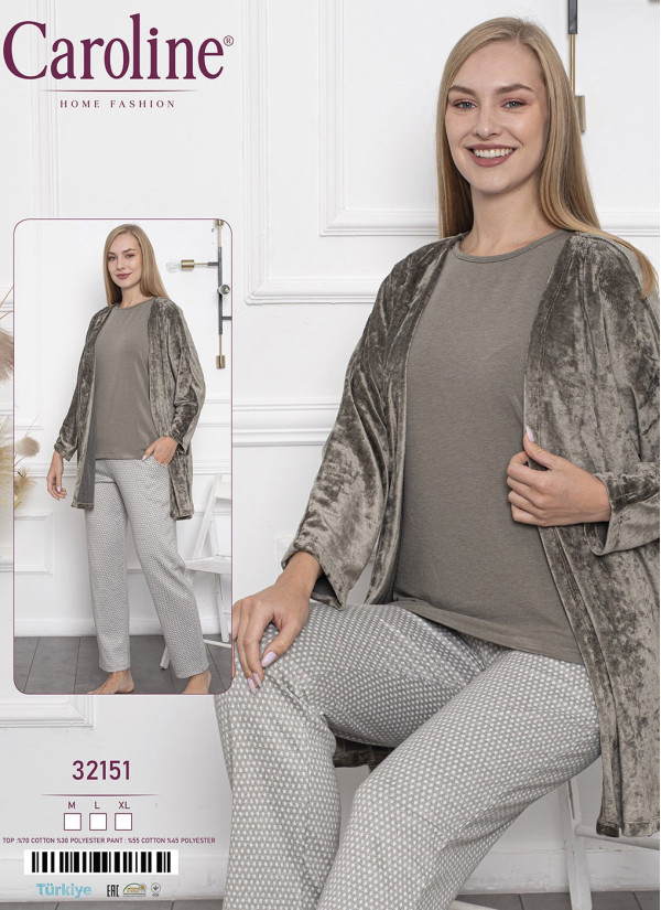 Caroline 32151 Women's Pajama Set (M+L+XL) — direct Turkish factory supply