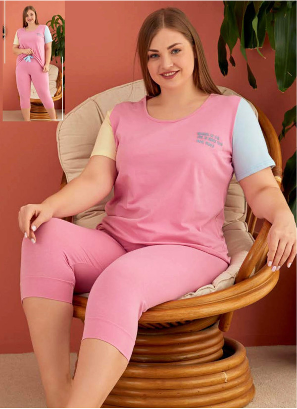 Женский Комплект с Капри (2XL+3XL+3XL+4XL+5XL) Miss Tiko MissTiko M-453 STK — купить оптом из Турции