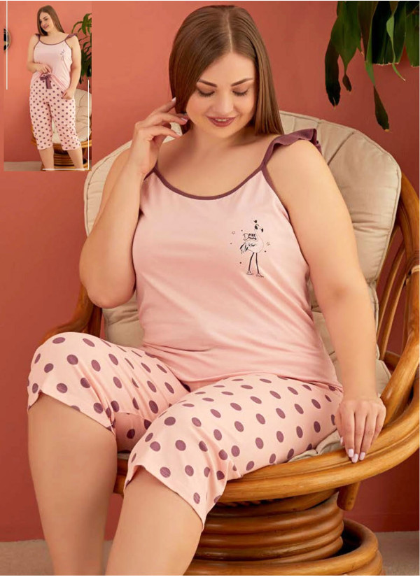 Женский Комплект с Капри (2XL+3XL+3XL+4XL+5XL) Miss Tiko MissTiko M-449 STK — оптовая поставка из Турции