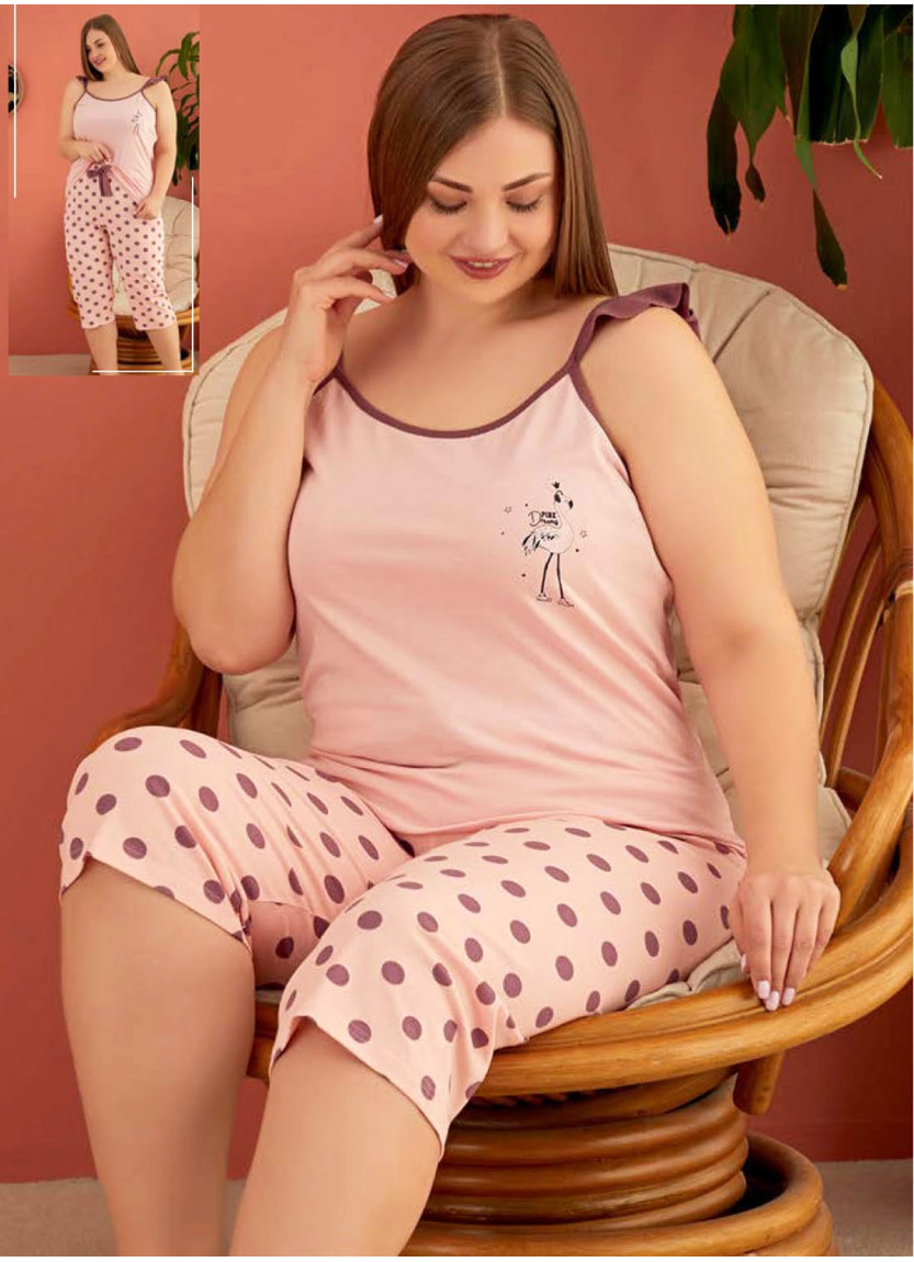 MissTiko M-449 STK Capri Homewear Set (2XL+3XL+3XL+4XL+5XL) — factory-direct from Turkey