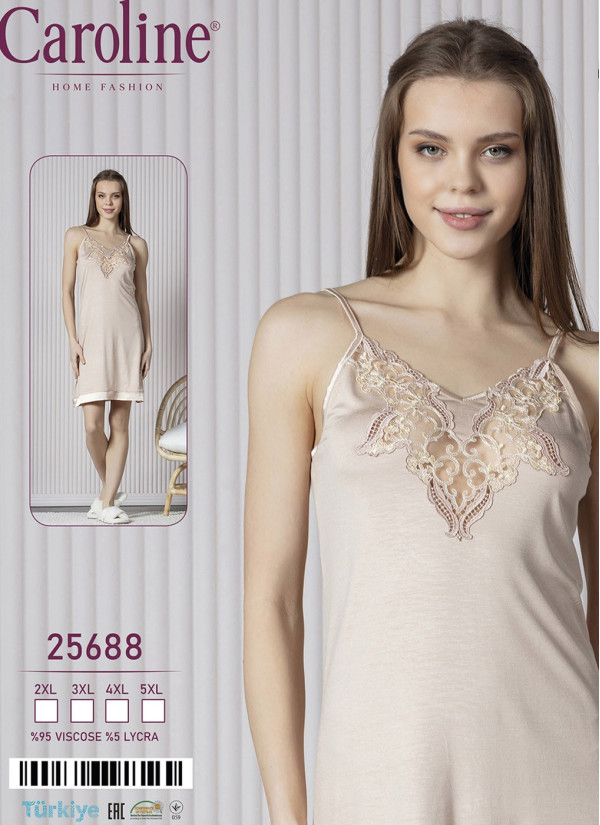 Caroline 25688 Nightdress (2XL+3XL+4XL+5XL) — direct Turkish factory supply