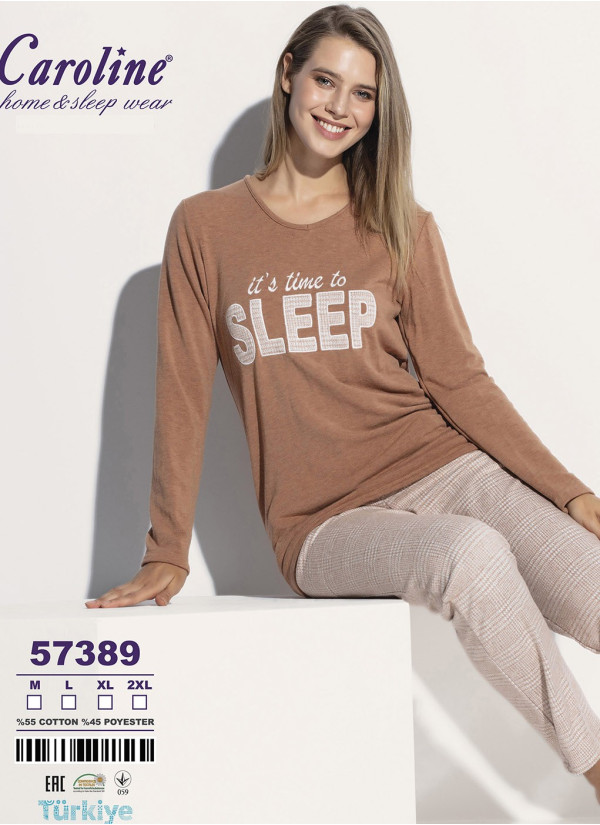 Caroline 57389 Women's Pajama Set (M+L+XL+XL) — factory-direct from Turkey