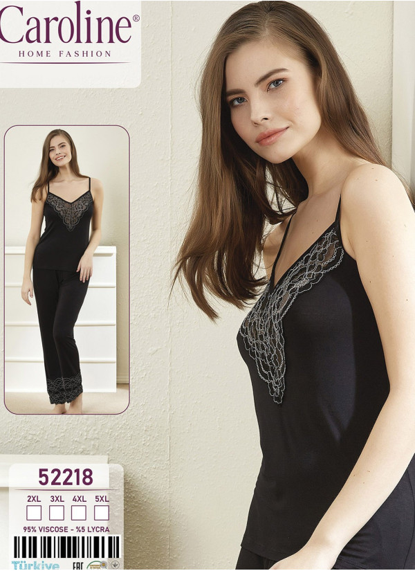 Caroline 52218 Pants Homewear Set (2XL+3XL+4XL+5XL) — direct Turkish factory supply