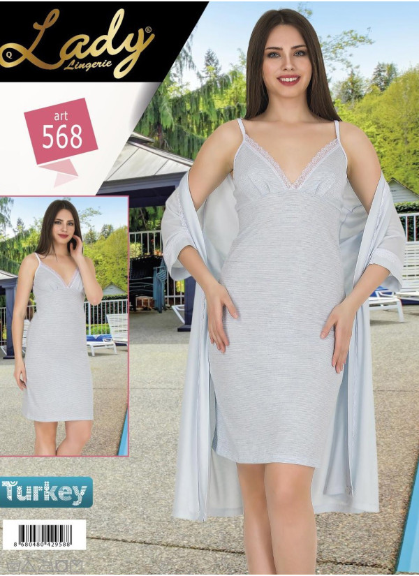 Lady 568 Robe Set (One Size) — wholesale from Turkey
