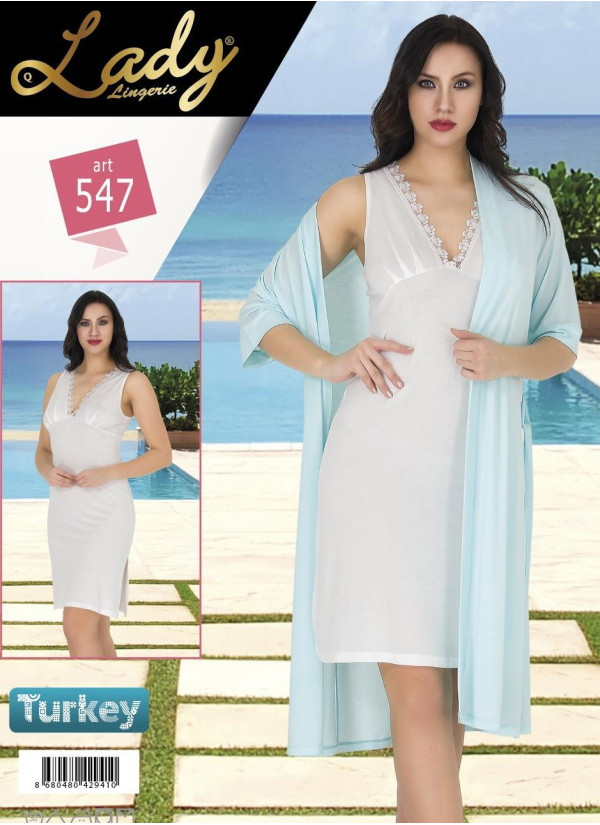 Lady 547 Robe Set (One Size) — factory-direct from Turkey