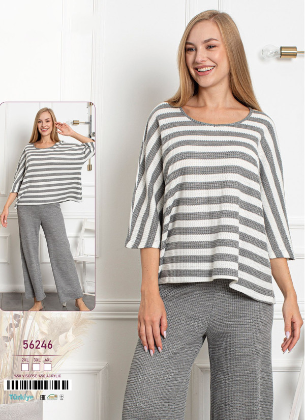 Caroline 56246 Pants Homewear Set (2XL+3XL+4XL) — factory-direct from Turkey
