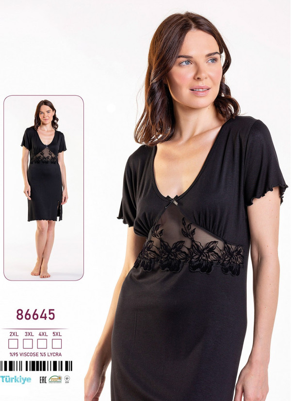 Caroline 86645 Nightdress (2XL+3XL+4XL+5XL) — direct Turkish factory supply