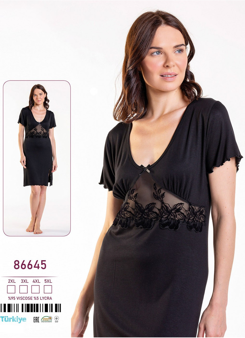Caroline 86645 Nightdress (2XL+3XL+4XL+5XL) — direct Turkish factory supply