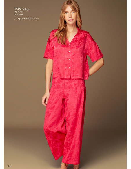Bonjour Madame 1515 FUSHIA Pants Homewear Set — Istanbul wholesale supplier