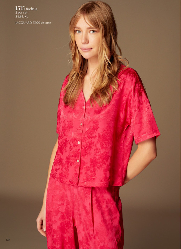 Bonjour Madame 1515 FUSHIA Pants Homewear Set — Istanbul wholesale supplier 2
