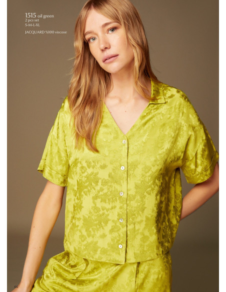 Bonjour Madame 1515 GREEN Pants Homewear Set — Istanbul wholesale supplier