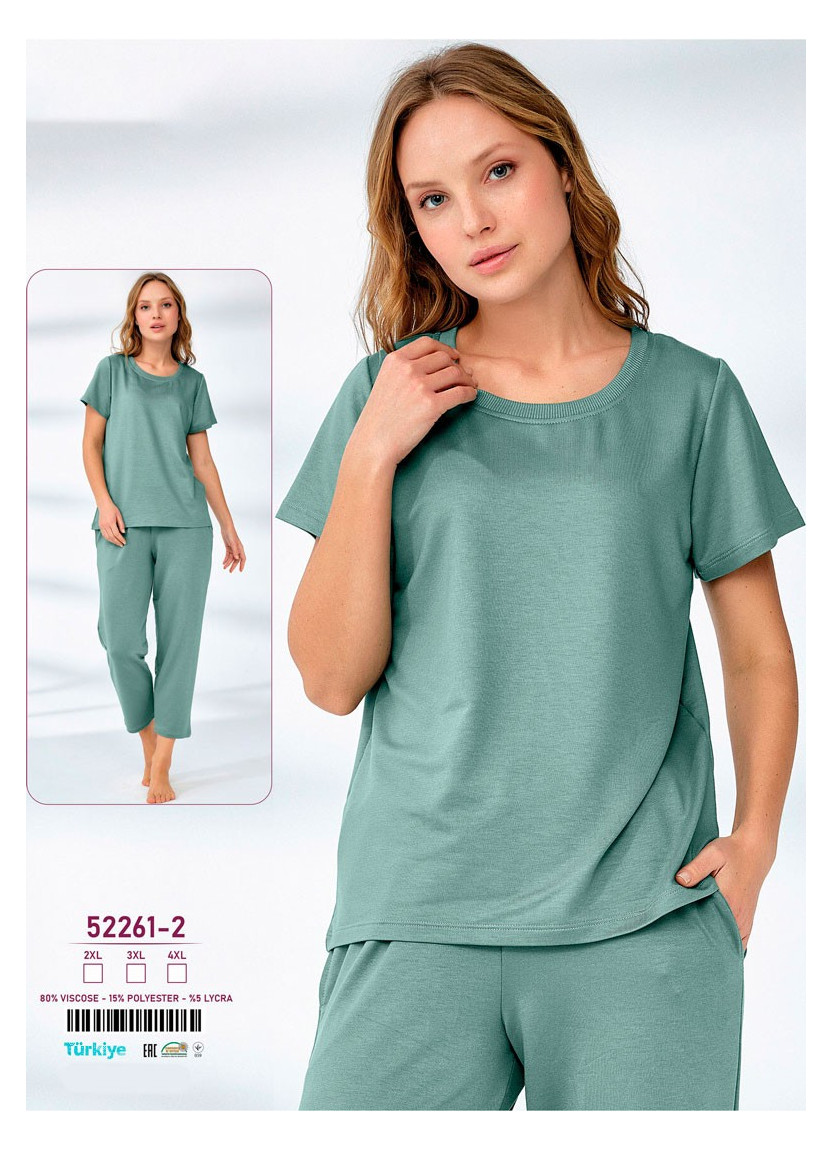 Caroline 52261-2 Pants Homewear Set (2XL+3XL+4XL+5XL) — Turkish factory wholesale
