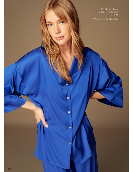 Bonjour Madame 1528 SAX BLUE Pants Homewear Set — Istanbul wholesale supplier