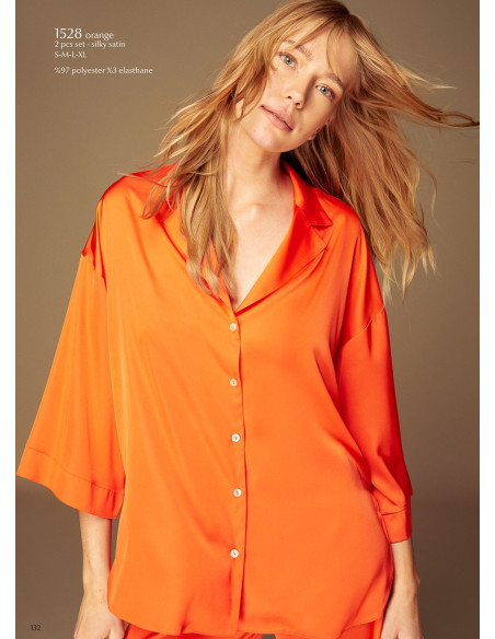Bonjour Madame 1528 ORANGE Pants Homewear Set — direct Turkish factory supply