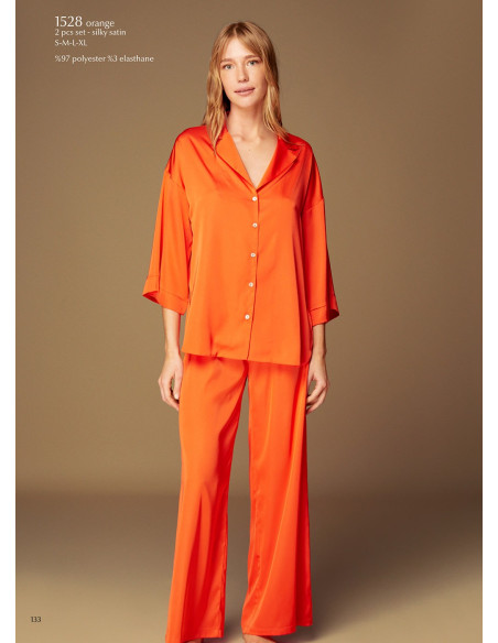 Bonjour Madame 1528 ORANGE Pants Homewear Set — Turkish textile wholesale