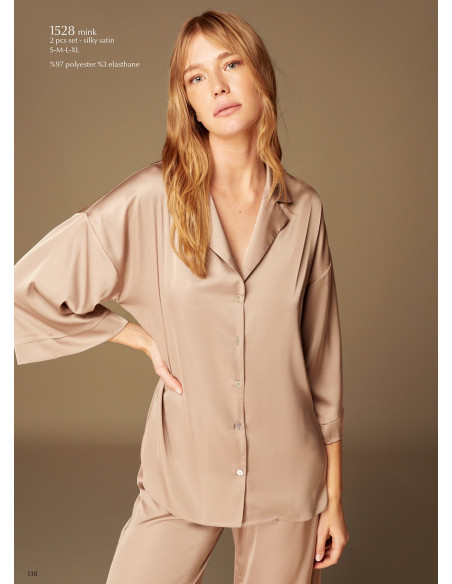 Bonjour Madame 1528 MINK Pants Homewear Set — factory-direct from Turkey
