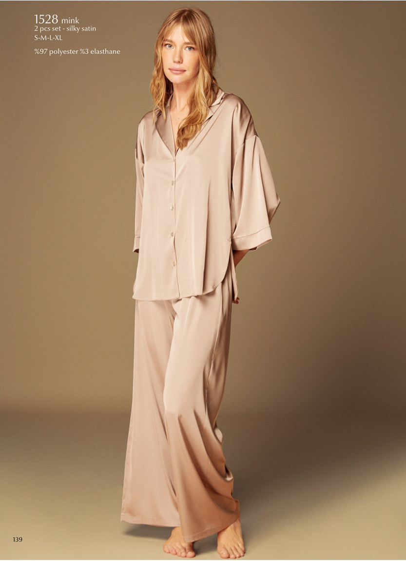 Bonjour Madame 1528 MINK Pants Homewear Set — Turkish textile wholesale