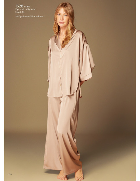 Bonjour Madame 1528 MINK Pants Homewear Set — Turkish textile wholesale