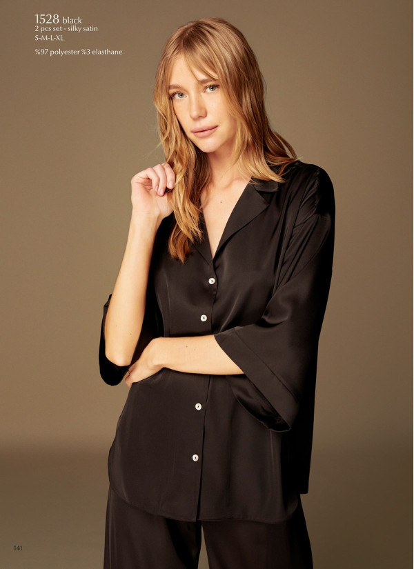 Bonjour Madame 1528 BLACK Pants Homewear Set — wholesale for boutiques 2