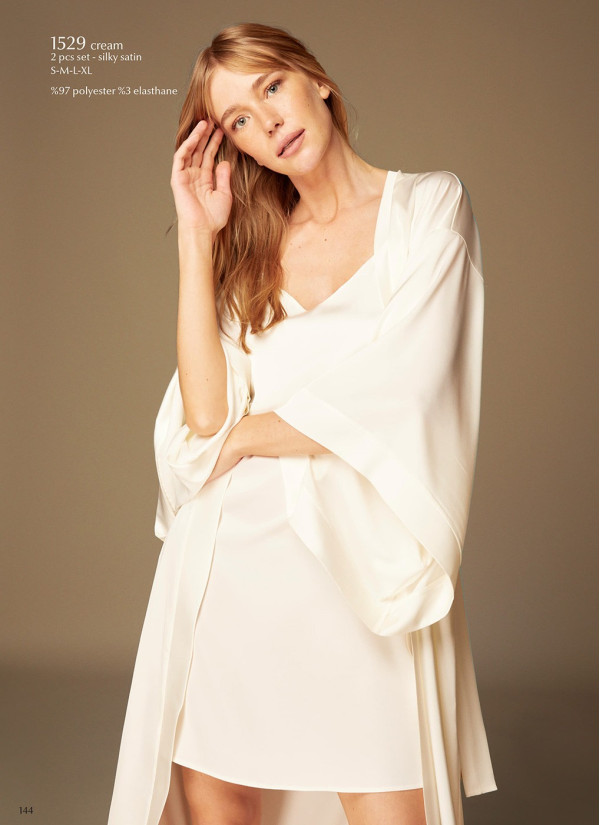 Bonjour Madame 1529 CREAM Women's Robe — wholesale from Turkey 2