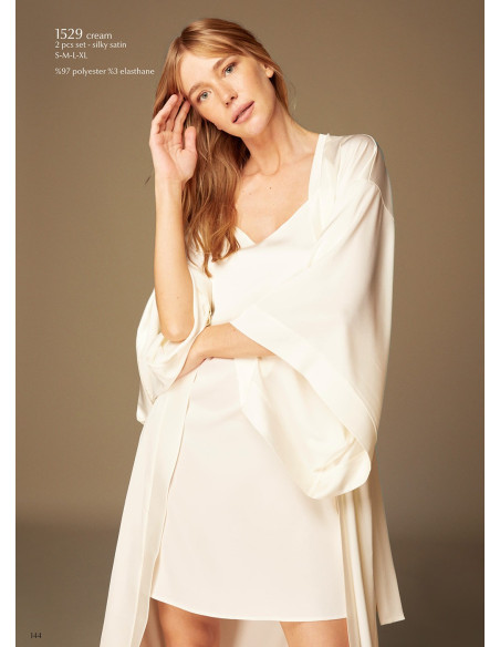 Bonjour Madame 1529 CREAM Women's Robe — factory-direct from Turkey