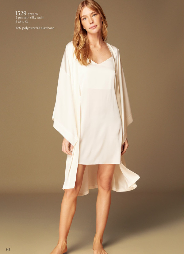 Bonjour Madame 1529 CREAM Women's Robe — wholesale from Turkey