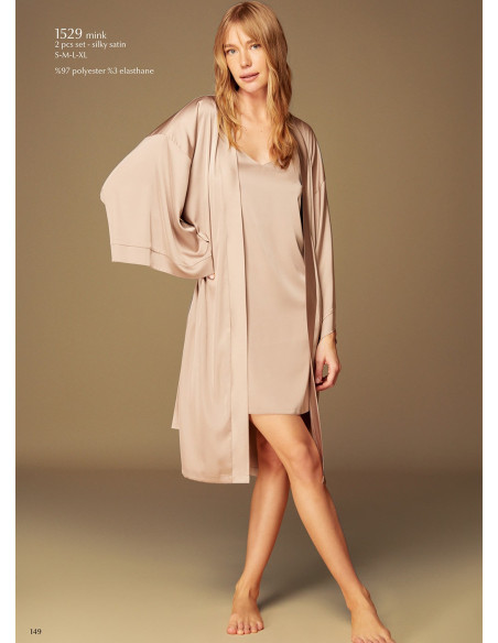 Bonjour Madame 1529 MINK Women's Robe — direct Turkish factory supply