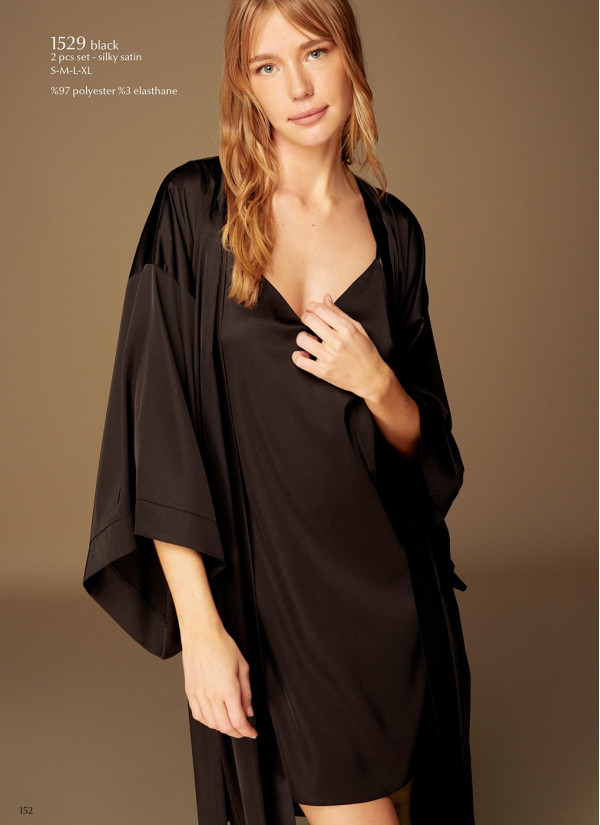 Bonjour Madame 1529 BLACK Women's Robe — wholesale from Turkey 2