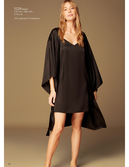 Bonjour Madame 1529 BLACK Women's Robe — wholesale from Turkey