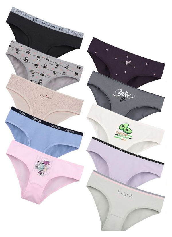 Donella 51F1 Assorted 10-Pack Girls' Briefs — direct Turkish factory supply