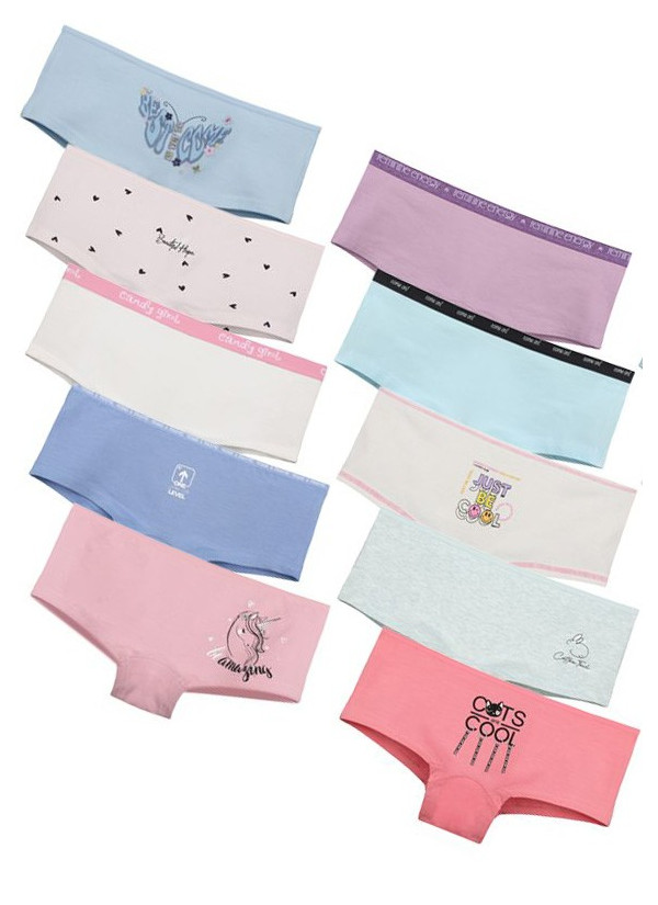 Donella 57F1 Assorted 10-Pack Girls' Briefs — Turkish factory wholesale