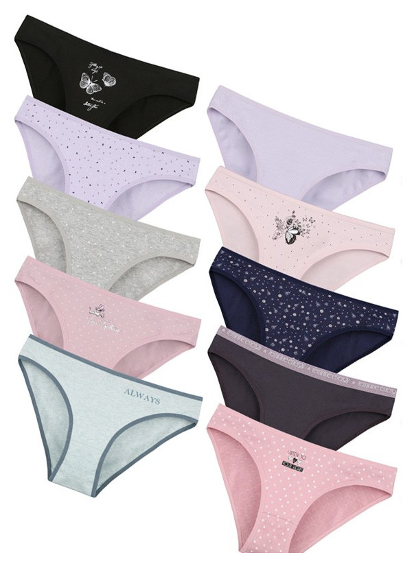 Donella 21F1 Assorted 10-Pack Women's Briefs — wholesale for boutiques