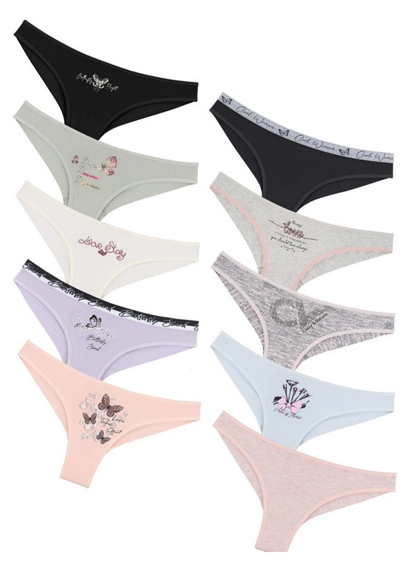 Donella 40F1 Assorted 10-Pack Women's Briefs — Turkish factory wholesale